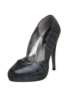 Charles by Charles David Charcoal Croc-Embossed High Heel Pumps